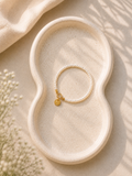 Premium Handcrafted Pearl Beaded Bracelet with Gold Charm Accent