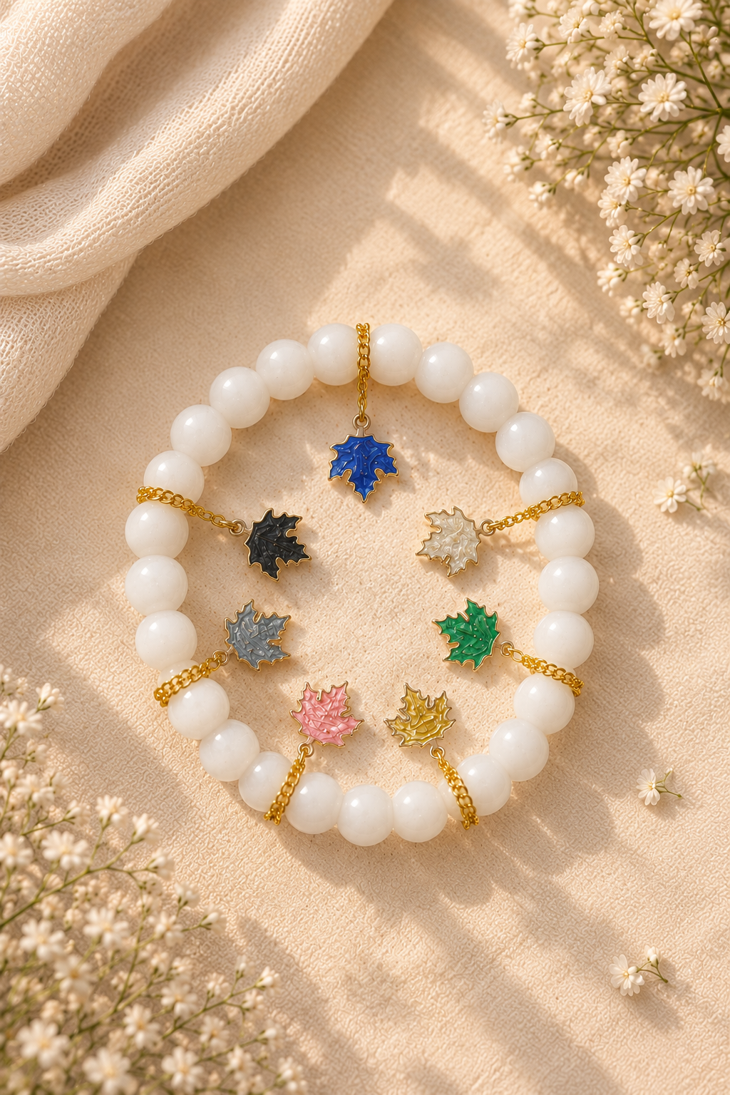 Natural Crystal Tree Charm Necklace Set