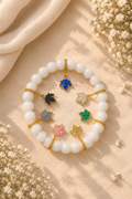 Natural Crystal Tree Charm Necklace Set