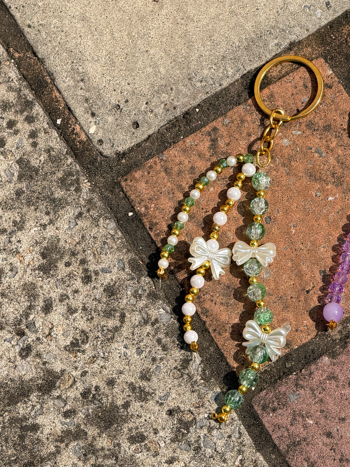 Elegant Teal Green Beaded Badge & Phone Lanyard