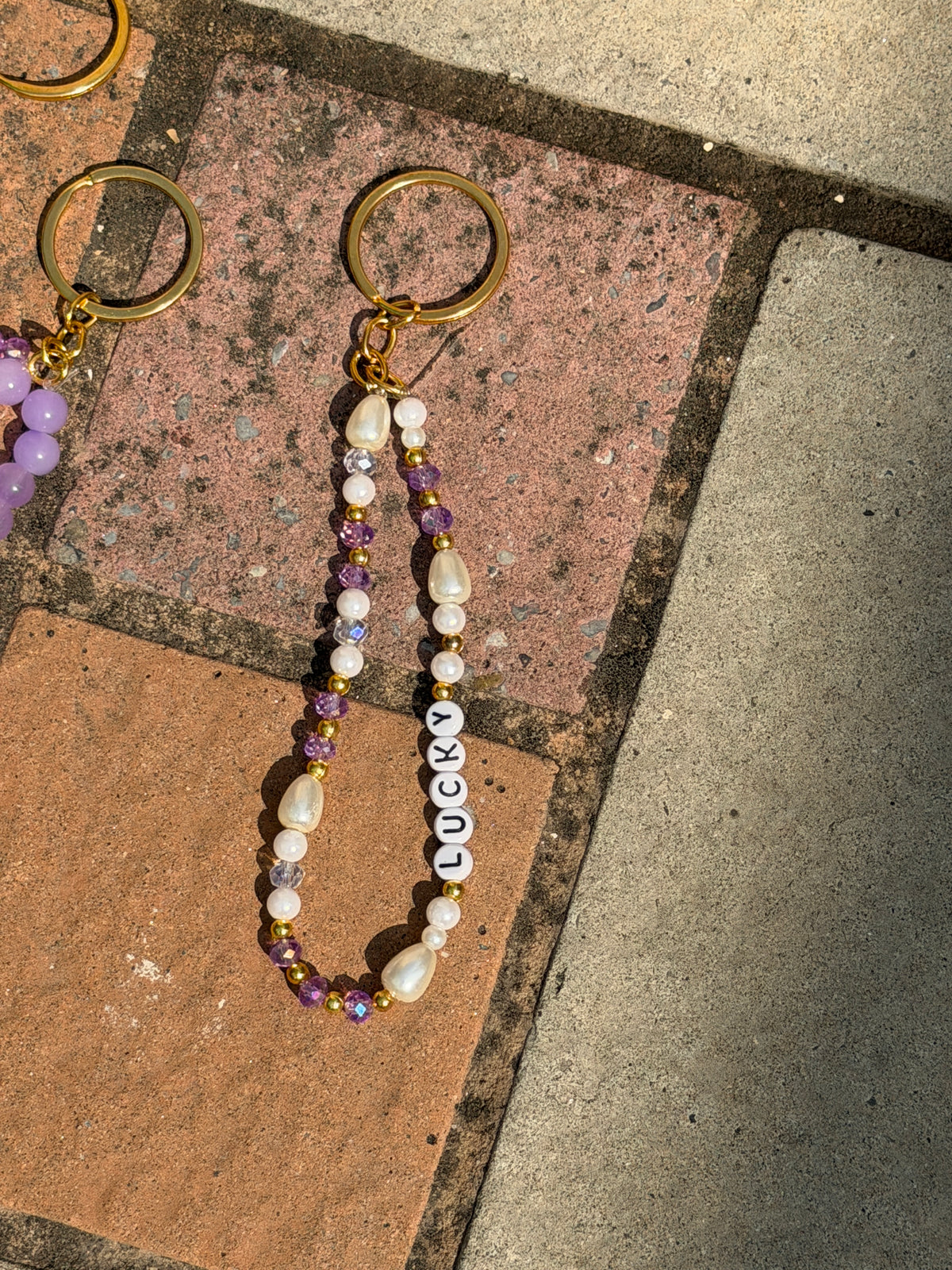 Amethyst Beaded Lanyard Luck Charm