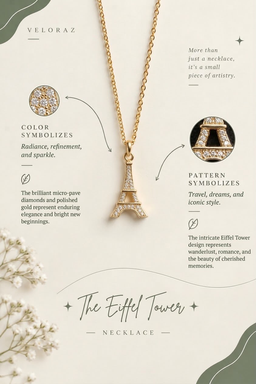 Eiffel Tower Charm Pendant Necklace