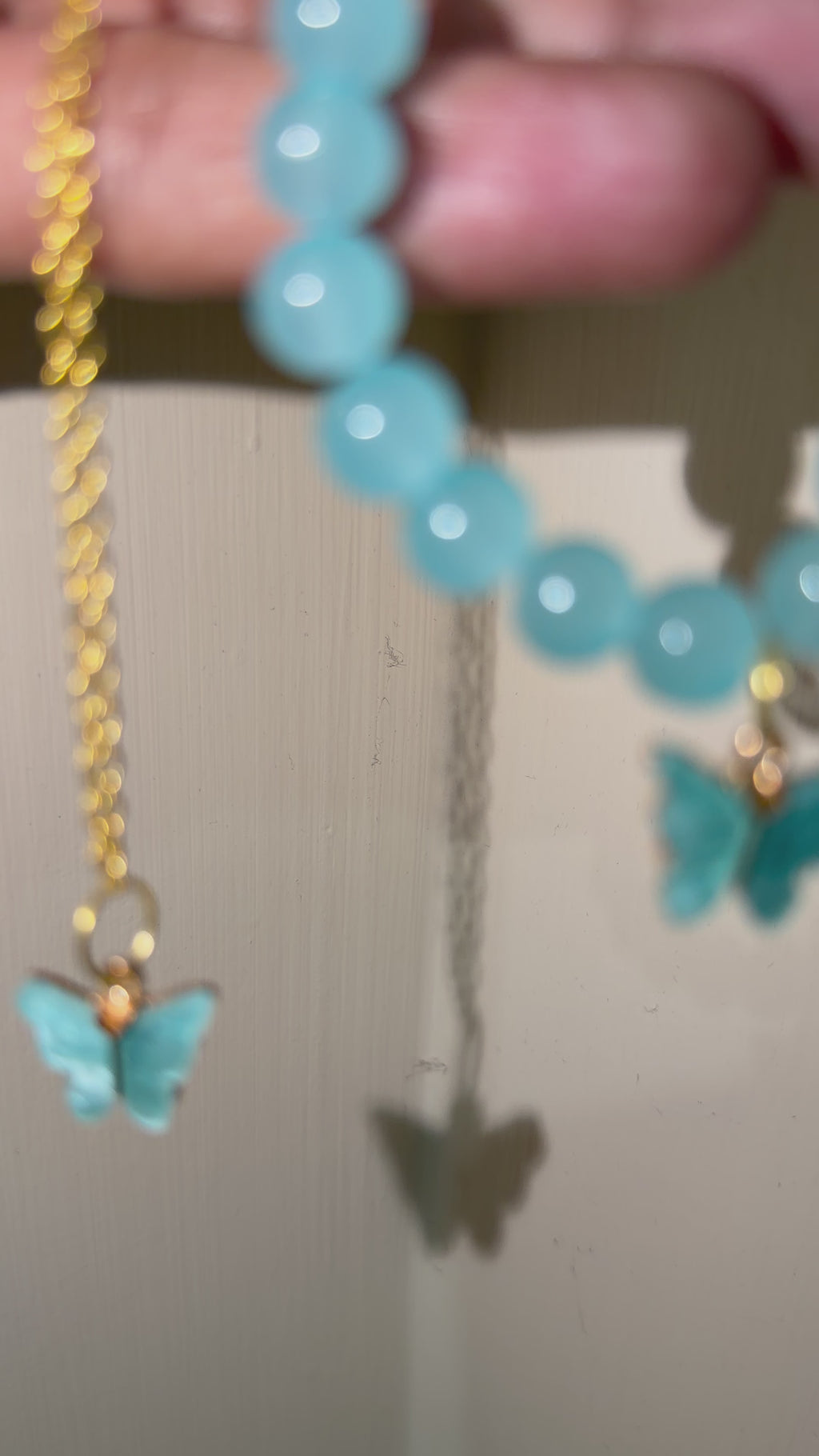 Oceanic & Burgundy Butterfly Necklace and Baracelet🦋✨