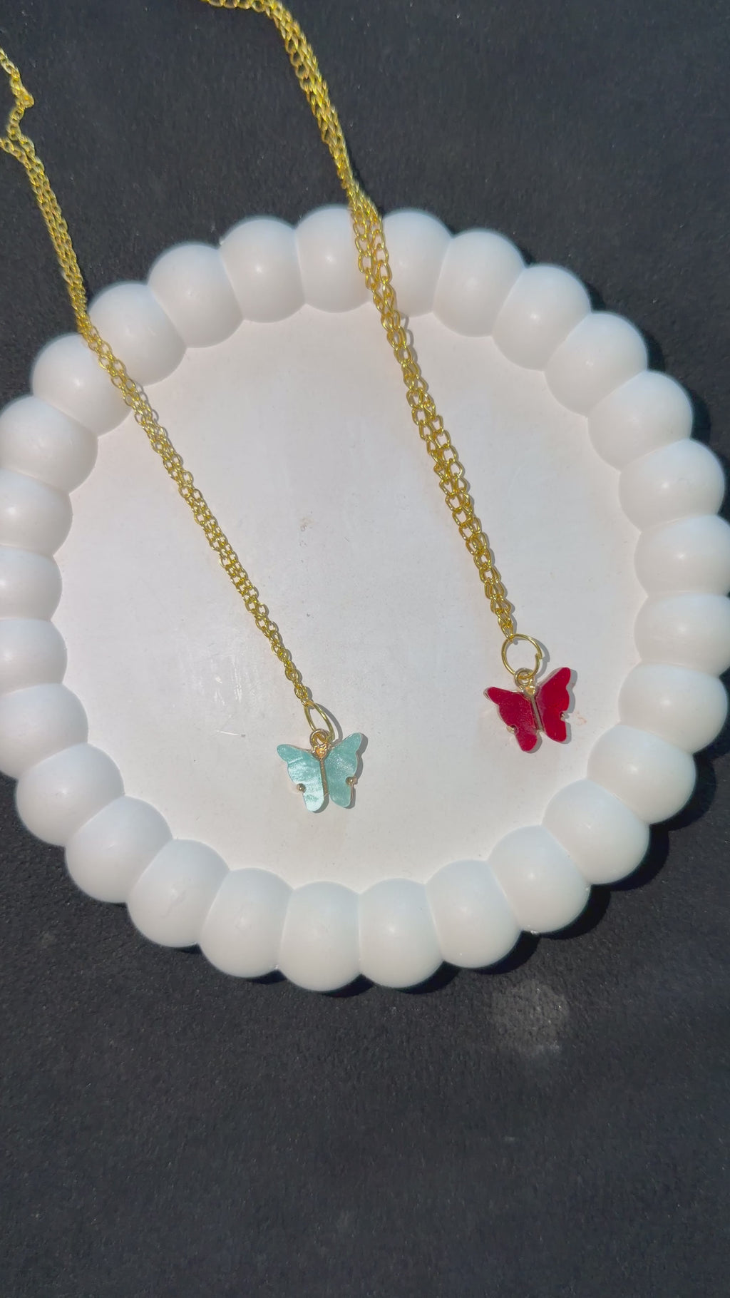 Oceanic & Burgundy Butterfly Necklace 🦋✨